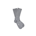 A luxurious pair of breathable gray Silk Socks by Aiayu, featuring a visible logo, set against a black background.