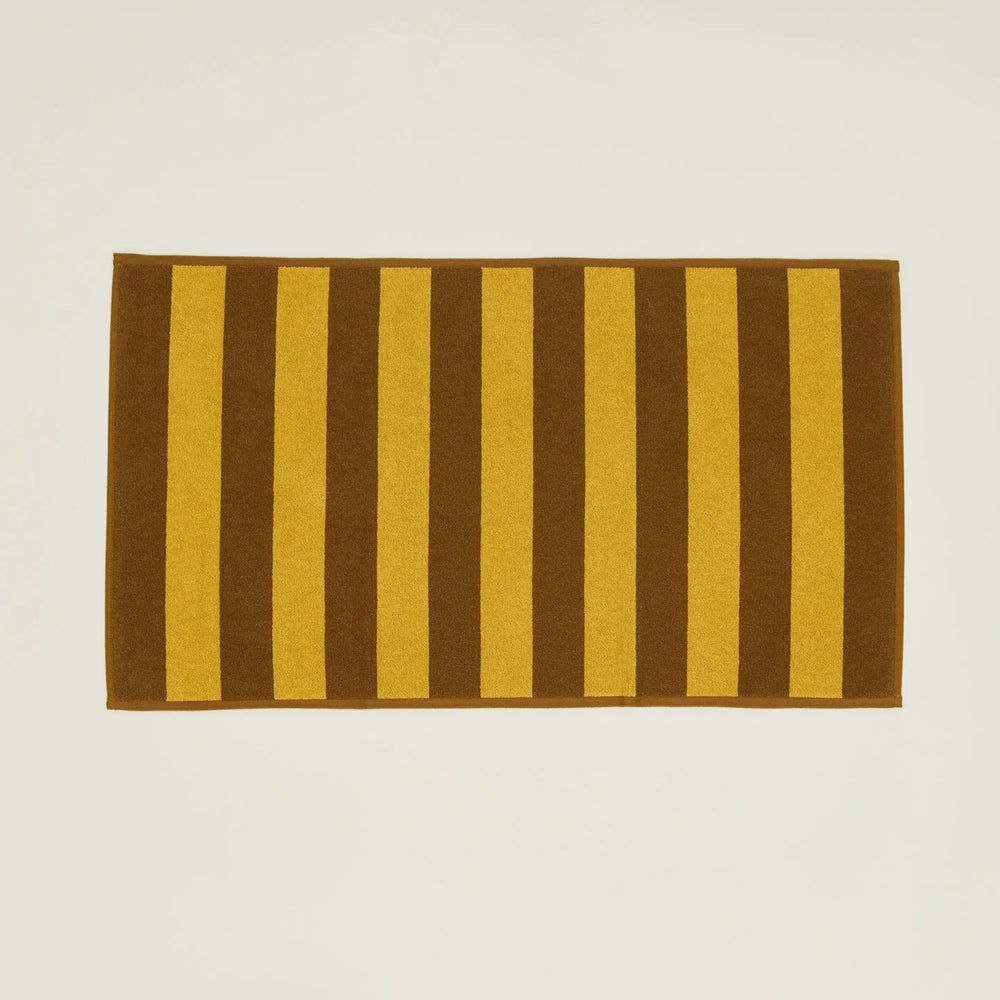 Simple Striped Terry Bath Mat, Mustard/Bronze