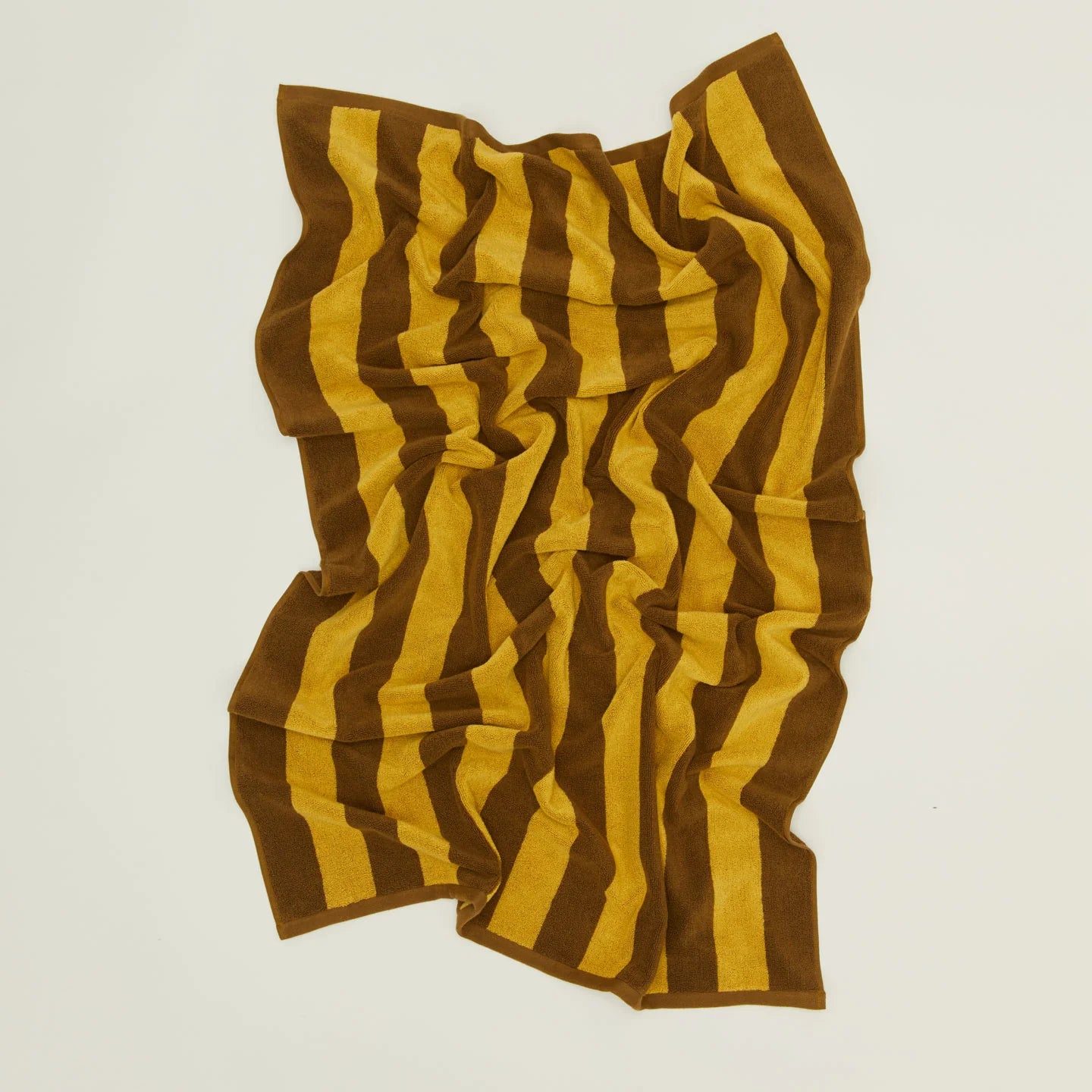 Simple Striped Terry Hand Towel, Mustard/Bronze