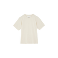 An SS Cotton Tee by Aiayu, GOTS-certified in plain white set against a black background.