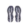 The image displays the soles of On Running's Women's Cloudrock 2 Waterproof shoes, which are gray and white with detailed tread patterns and feature the CloudTec® outsole for improved performance.