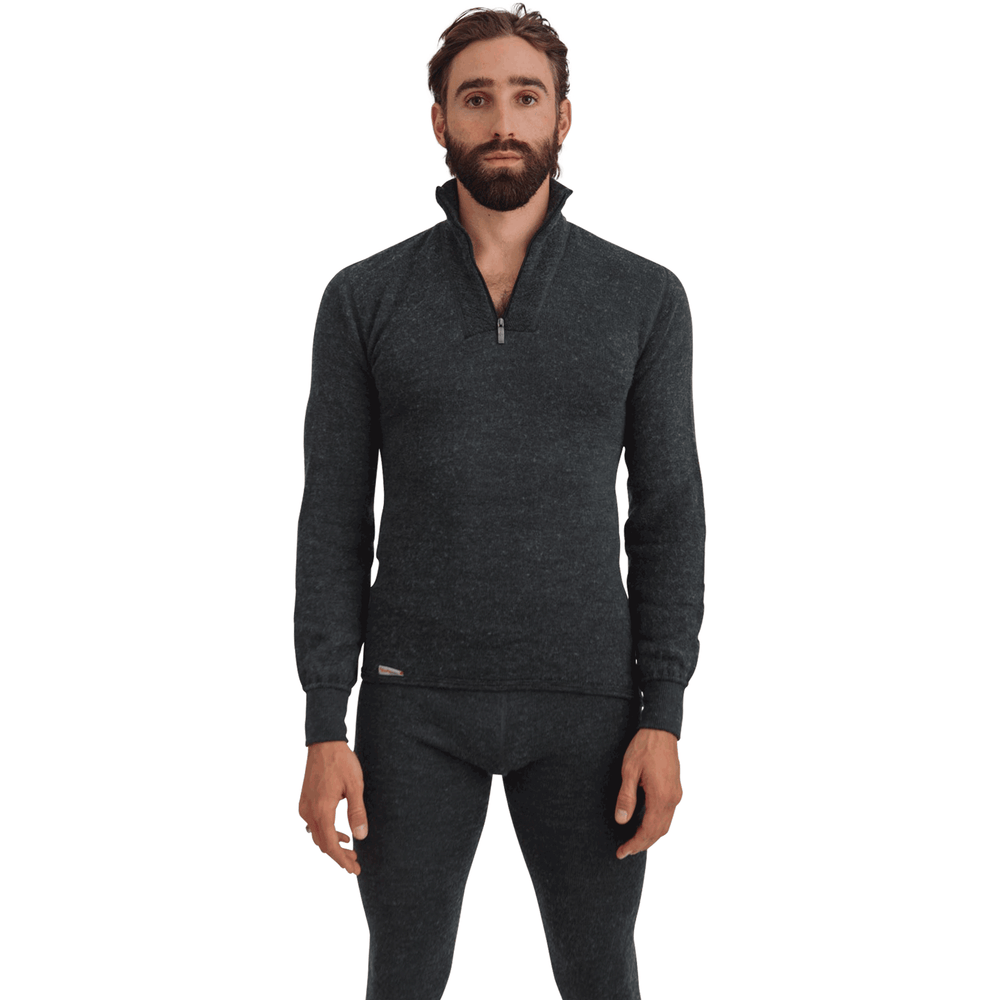 Woolpower M Base Layer 200g Half Zip, Grey