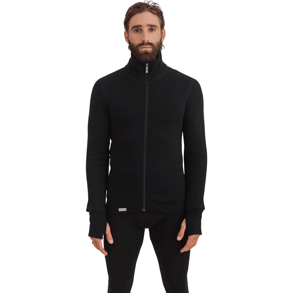 Woolpower M Base Layer 400g Full Zip Jacket, Black